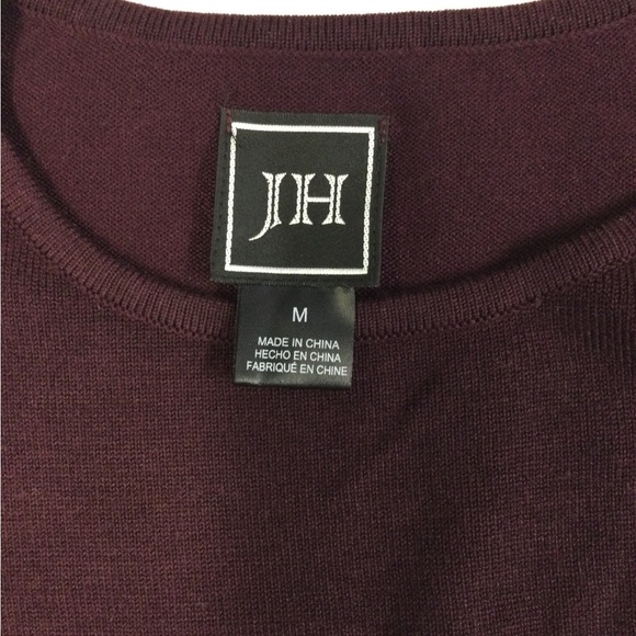 Jessica Howard Women's Long Sleeve Sweater Knit Dress in Color Wine Size Medium - Picture 7 of 10